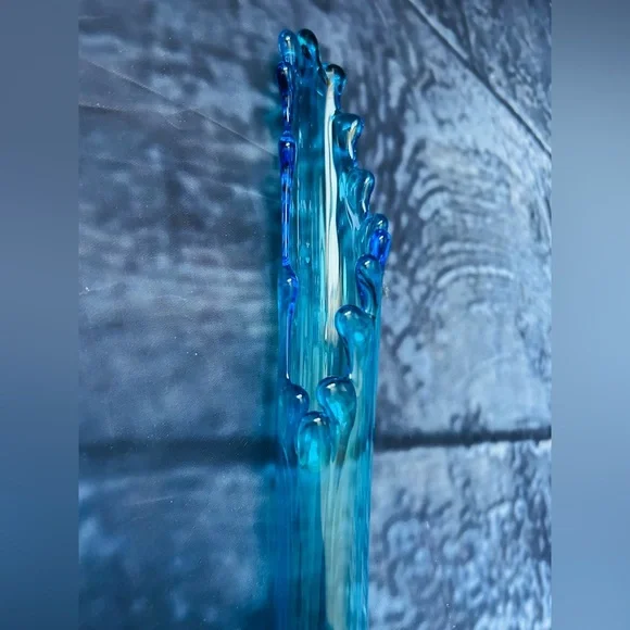 Fenton Sapphire Blue Ombré MCM Thumbprint Swung Vase - Picture 6 of 9